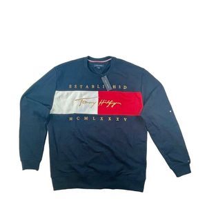 Tommy Hilfiger Vintage Inspired Flag Embroidered Big Logo Sweatshirt 2XL - A105